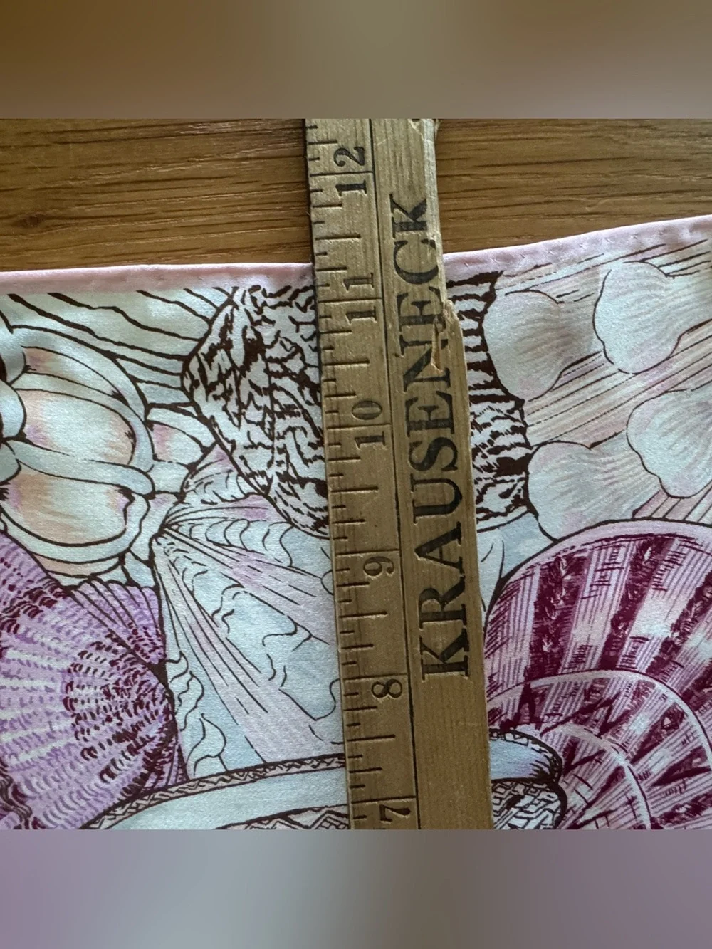 Vintage Smithsonian Institution 100% Silk Sea Shell Scarf Made in Japan